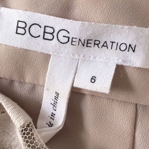 BCBG Generation Tan Blush Ruffle Tulle and Lace Dress - Picture 9 of 11